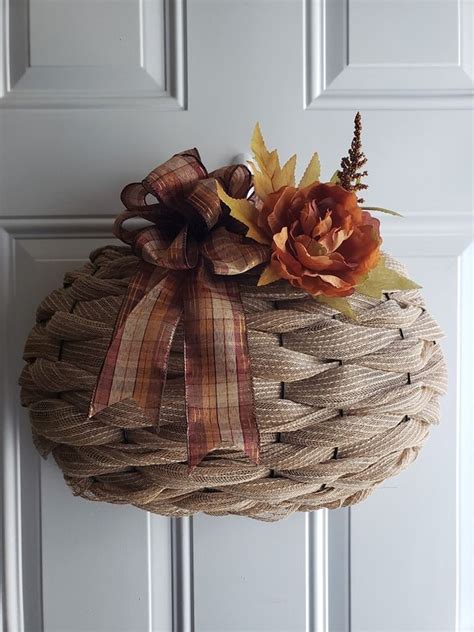 pumpkin door wreath|diy dollar store pumpkin wreath.